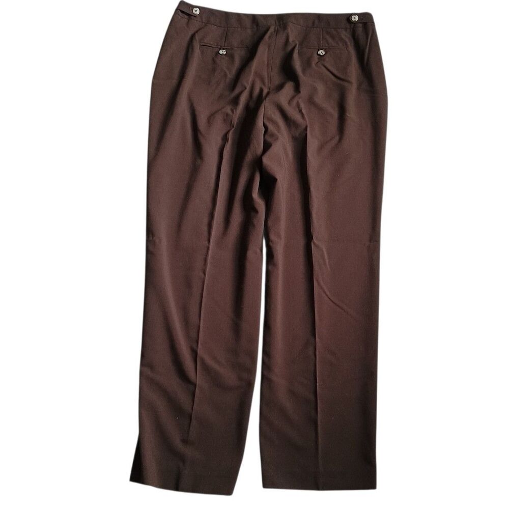 Jones New York Collection Woman Pants 18W Brown Stretch Dress Slacks Str8 Leg - Picture 2 of 10